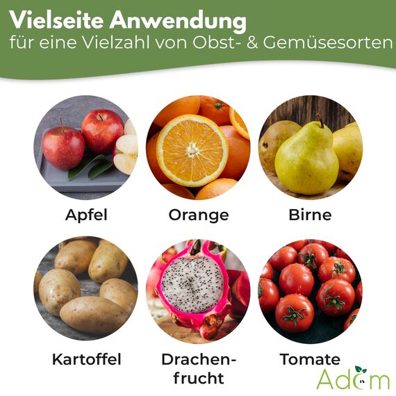 Adam Profi Edelstahl Apfelteiler, Küchenwerkzeug für Obstzubereitung, 12-teiliges Schnittmuster, langlebig, vielseitig und einfach zu reinigen (Apfelschneider)