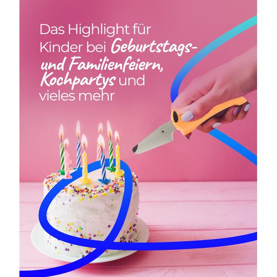 KUHN RIKON kinderkitchen Kindermesser Set Hund, schwarz/orange, Edelstahl, Schwarz & Orange