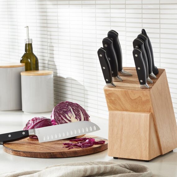 Amazon Basics Premium Messerblock, 9 Stück, Schwarz
