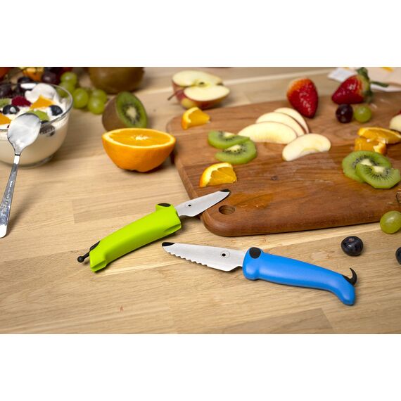 KUHN 22289 RIKON Kinderkitchen Messerset 2-teilig, grün/blau ,