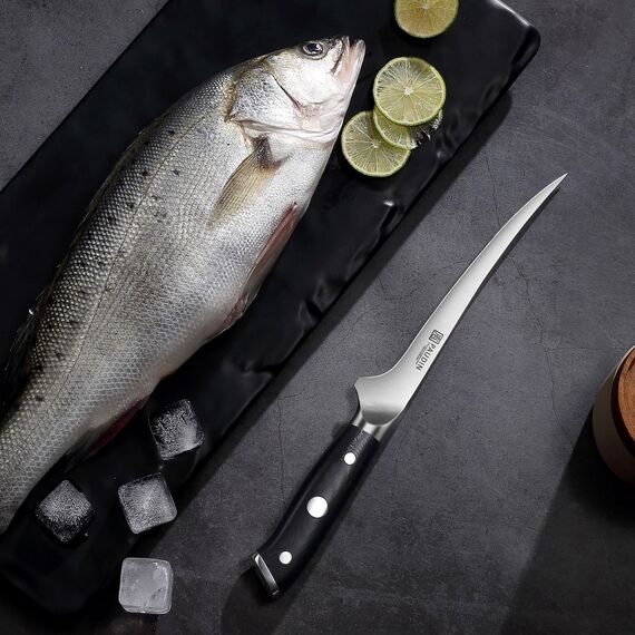 PAUDIN Filetiermesser fisch Messer 18 cm, Filitiermesser Scharf Fisch aus Deutscher Edelstahl 1.4116, Profi Küchenmesser Fischfiliermesser und Ultra Scharfe Messer mit Ergonomischer G10 Griff
