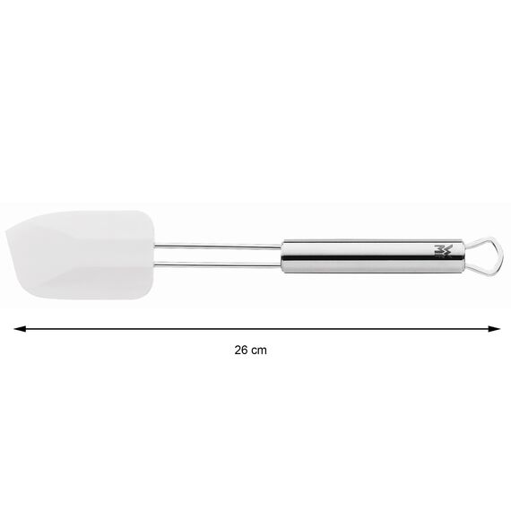 WMF Profi Plus Teigschaber Silikon 26 x 5,5 cm, Cromargan Edelstahl teilmattiert, Silikon, spülmaschinengeeignet, hitzebeständig bis 200°C, weiß