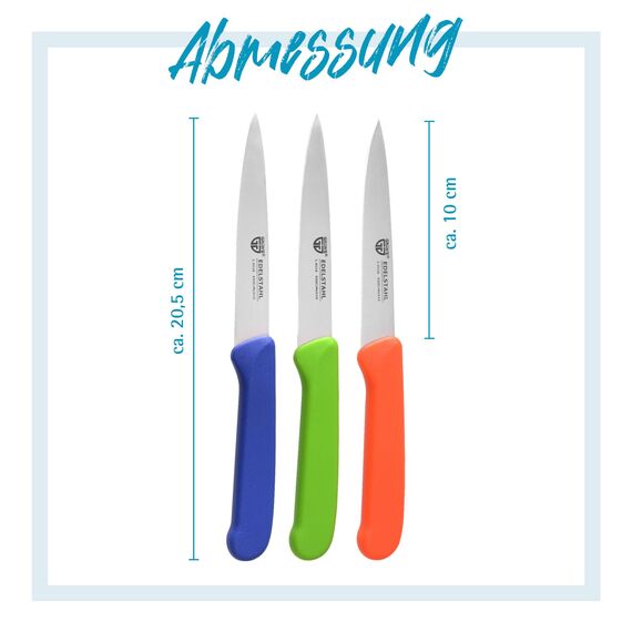 GRÄWE Gemüsemesser, 12 Set, kleines Küchenmesser-Set, Obstmesser, Schälmesser, Edelstahl, bunt, super scharf geschliffen