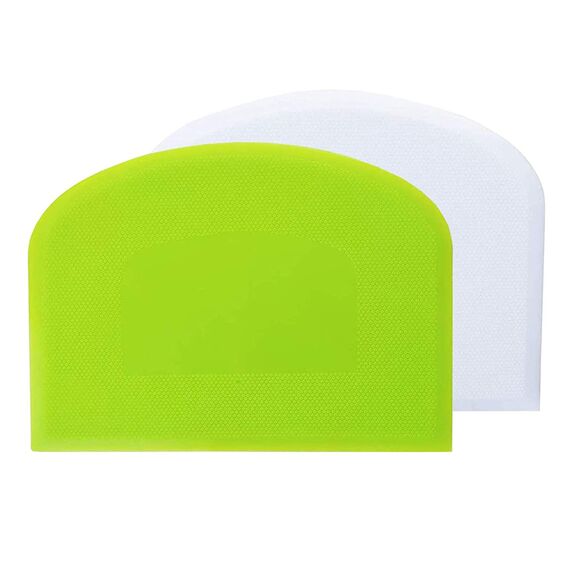 Teigschaber Teigschaberkarte Silikon,Dough Scraper card Spatelset für Kuchen, Pizza, Brotschneiden, Küchenbedarf für Brot Backen Kuchen Enthusiasten Anfänger Profi Bäcker (Weiß+Grün)