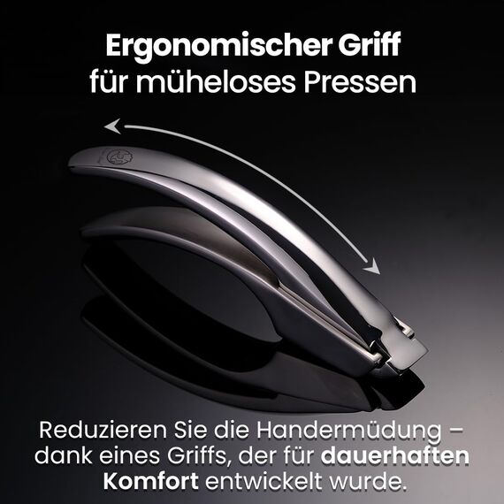 Knoblauchpresse Edelstahl Set mit 2 Aufsätzen | Knoblauch Presse für Knoblauchpaste & Stücke | Garlic Press für Knoblauch & Ingwer (kein Schälen notwendig) | Spülmaschinenfest 5 Jahren Garantie