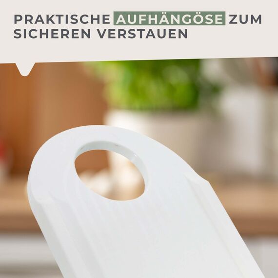 Fackelmann Gemüsehobel mit Restehalter, Gemüseschneider mit 2 Edelstahl-Klingen, hochwertiger Gurkenhobel (Farbe: Weiß/Schwarz), Menge: 1 Stück, 29x13cm