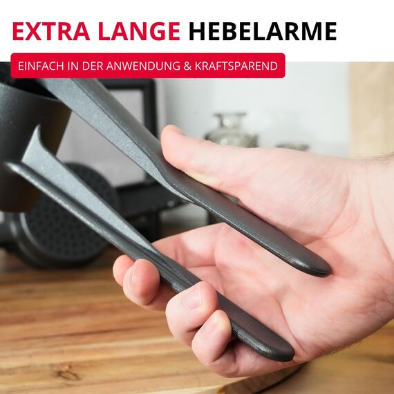 Westmark Spätzle- und Kartoffelpresse Spätzlepress "Special Dark Edition", Länge: 41 cm, mit runder Lochung, hochwertige Spezialbeschichtung, Aluminium, Anthrazit, 6110226Z