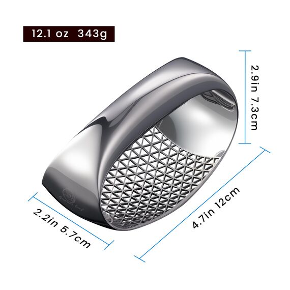 Knoblauchpresse – Knoblauch Wippe mit innovativer 3D-Schneidefunktion | Müheloses Pressen & Einfache Reinigung | Knoblauchpresse Edelstahl mit 5 Jahre Ersatzversprechen | Garlic Press