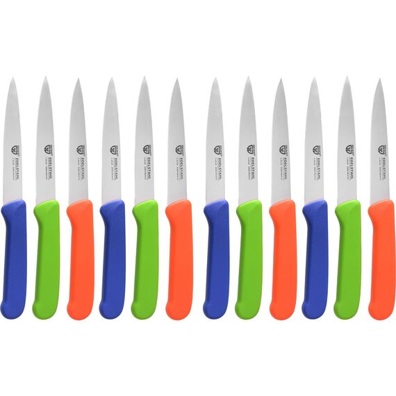 GRÄWE Gemüsemesser, 12 Set, kleines Küchenmesser-Set, Obstmesser, Schälmesser, Edelstahl, bunt, super scharf geschliffen