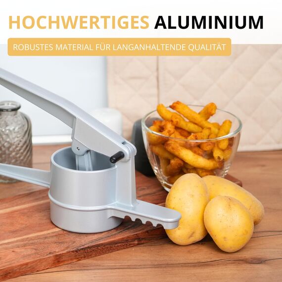 Westmark Pommespresse – Churropresse, Kartoffelpresse aus hochwertigem Aluminium – Für Kartoffel, Churros & Pommes – Silber, 41 cm