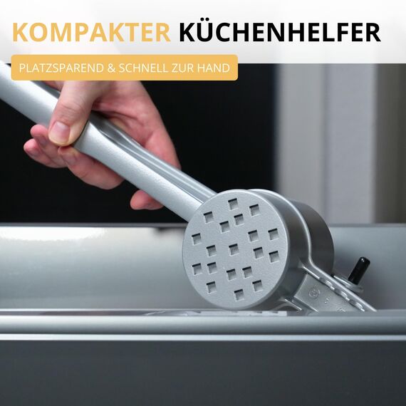Westmark Pommespresse – Churropresse, Kartoffelpresse aus hochwertigem Aluminium – Für Kartoffel, Churros & Pommes – Silber, 41 cm