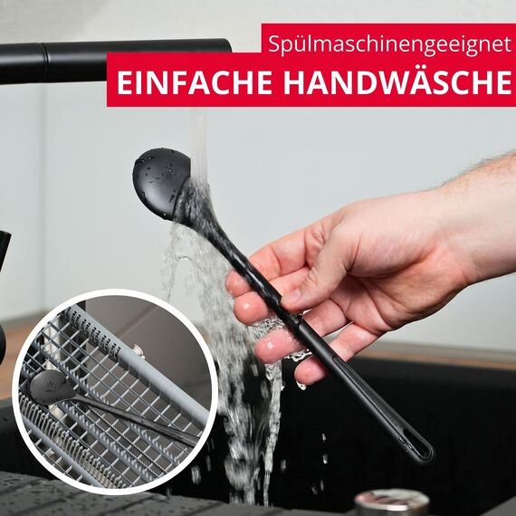 Westmark 4 Rühr-/Kochlöffel Gentle – Idealer Küchenhelfer zum Umrühren bei beschichteten Töpfen und Pfannen, ohne Zerkratzen, spülmaschinengeeignet, 30,2 cm, 288422E4