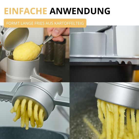 Westmark Pommespresse – Churropresse, Kartoffelpresse aus hochwertigem Aluminium – Für Kartoffel, Churros & Pommes – Silber, 41 cm