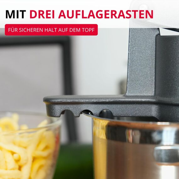 Westmark Spätzle- und Kartoffelpresse Spätzlechef, Traditionelle Lochung für Spätzle wie handgemacht, hochwertige Spezialbeschichtung, Aluminium, Länge: 41 cm, Anthrazit, 6120226Z