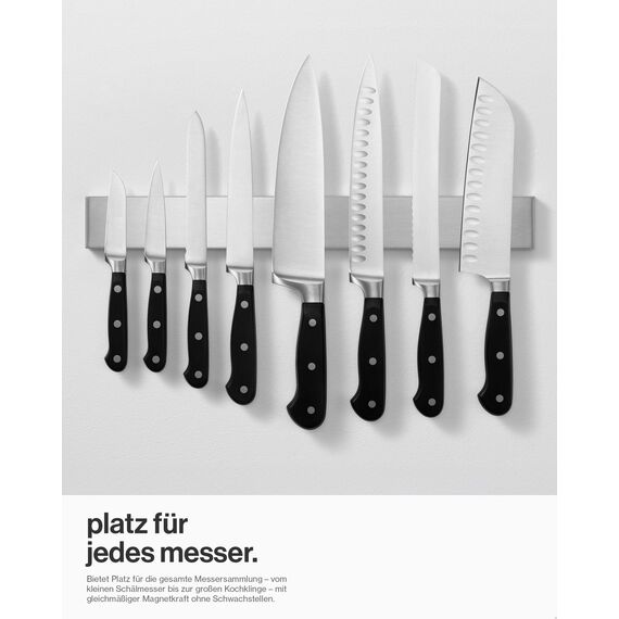 LARHN Magnetleiste Messer aus Edelstahl, 40 cm - Messerhalter Magnetisch - Magnetischer Messerblock Ohne Messer