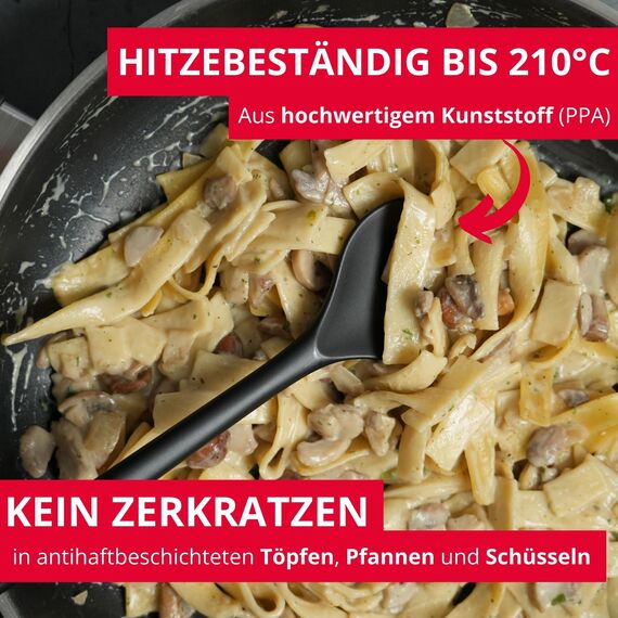 Westmark 2 Rühr-/Kochlöffel, Länge: je 30,2 cm, Gentle, Schwarz, 288422E3