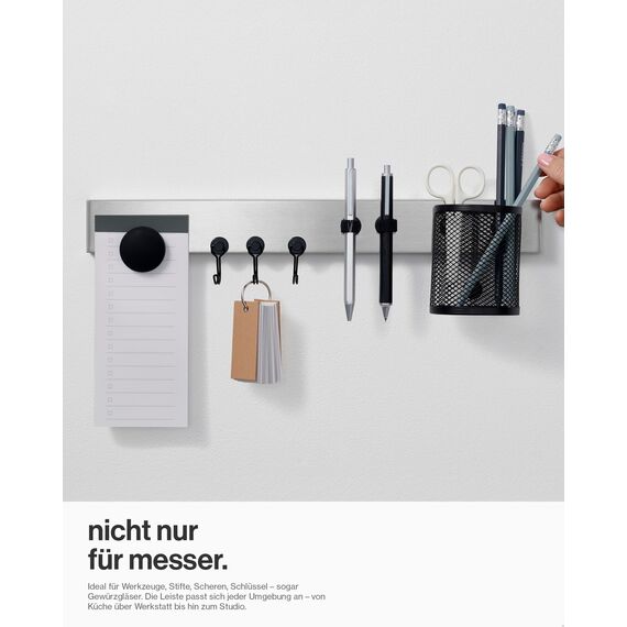 LARHN Magnetleiste Messer aus Edelstahl, 40 cm - Messerhalter Magnetisch - Magnetischer Messerblock Ohne Messer