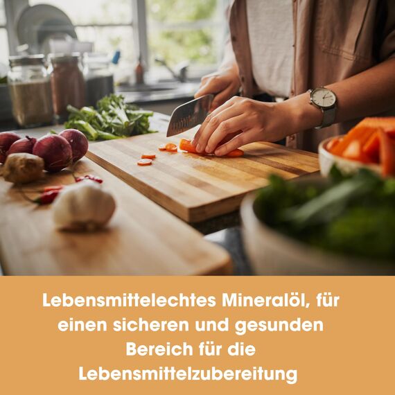 Furniture Clinic -Schneidebrett-Pflegeset, zum Reinigen, Pflegen und Schützen - Enthält: 250 ml Schneidebrettöl, 250 ml Schneidebrettconditioner und einem fusselfreie Tüch