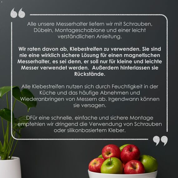 LARHN Magnetleiste Messer aus Walnussholz mit Extra Starkem Magnet - 40 cm - Messerhalter Magnetisch Holz für Utensilien und Werkzeuge - Unbestückte Messerblöck