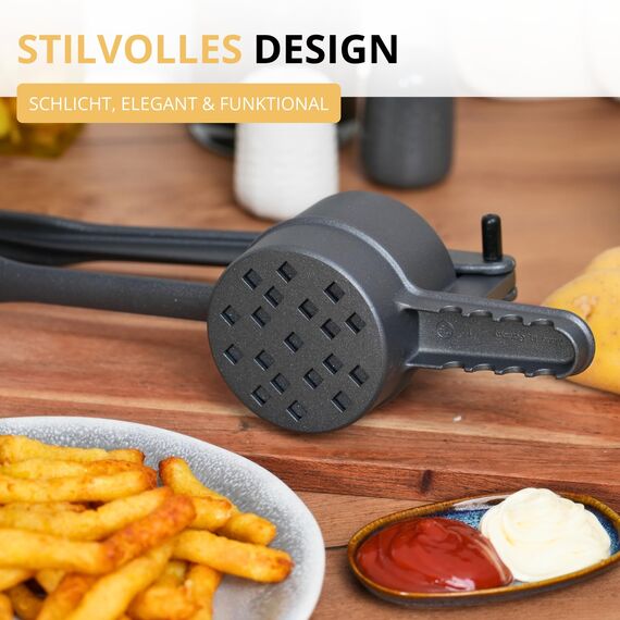 Westmark Kartoffelpresse Black Edition – Spätzlepresse, Spaghettieispresse mit Griffiger Spezialbeschichtung – Für Kartoffel, Spätzle & Pommes – Anthrazit, 41 cm