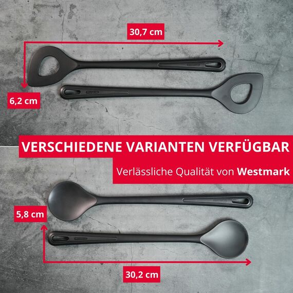 Westmark Spitzloch-Löffel/Kochlöffel, Länge: 30 cm, Gentle, Schwarz, 28842270
