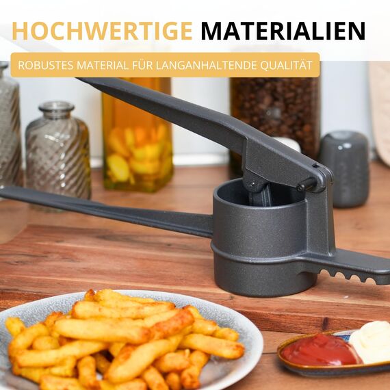 Westmark Kartoffelpresse Black Edition – Spätzlepresse, Spaghettieispresse mit Griffiger Spezialbeschichtung – Für Kartoffel, Spätzle & Pommes – Anthrazit, 41 cm