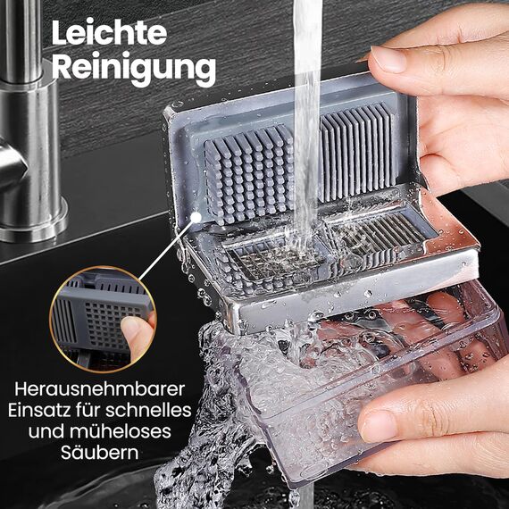 Knoblauchpresse Edelstahl 2-in-1 – Knoblauchschneider & Knoblauch Zerkleinerer mit Auffangbehälter, Spülmaschinenfest, Geruchsfreier & Langlebiger Knoblauch Hacker