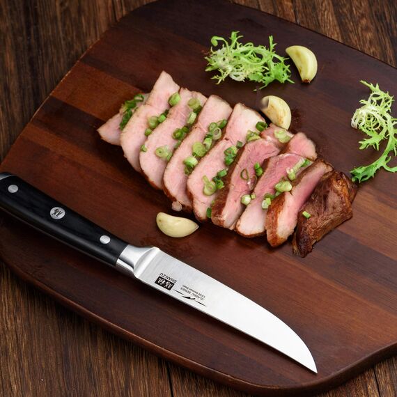 SHAN ZU Steakmesser Set 4 teilig Steakmesserset Fischmesser Jausenmesser Profi Küchenmesser Kochmesser Fleischmesser Deutscher Edelstahl