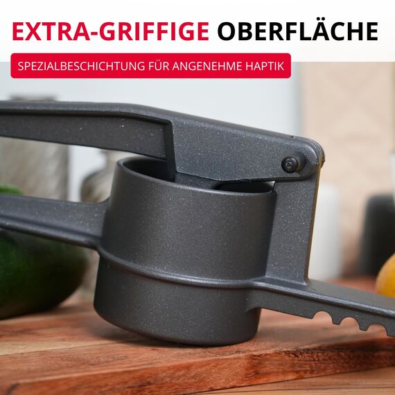 Westmark Spätzle- und Kartoffelpresse Spätzlepress "Special Dark Edition", Länge: 41 cm, mit runder Lochung, hochwertige Spezialbeschichtung, Aluminium, Anthrazit, 6110226Z