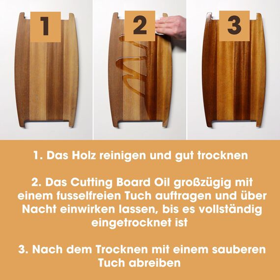 Schneidebrett-Öl - Premium-Mineralöl-Holz in Lebensmittelqualität zum Schutz und zur Restaurierung von Holzschneidebrettern, Metzgerblöcken und Arbeitsplatten - 250 ml