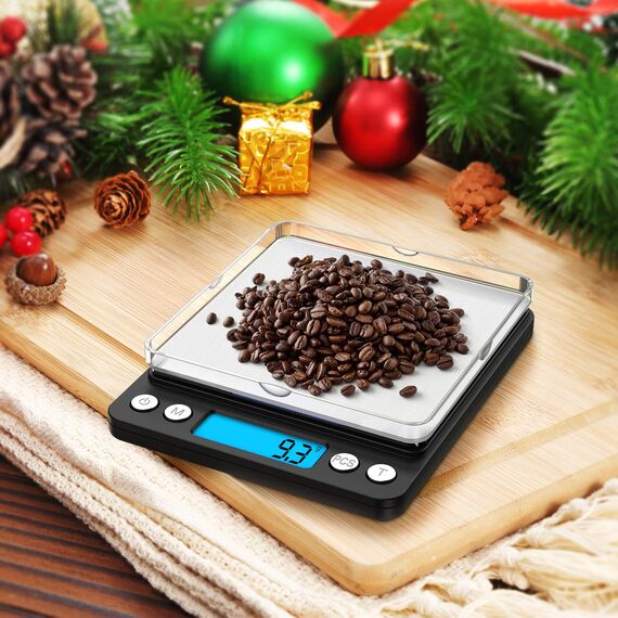 AMIR Feinwaage 0.01g / 500g, Digitalwaage, Taschenwaage, Briefwaage, Grammwaage, Digital Feinwaage mit PCS Funktion, Tara-Funktion, 6 Einheiten Konvertierung, LCD-Display, Auto-Off