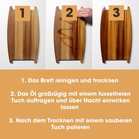 Furniture Clinic -Schneidebrett-Pflegeset, zum Reinigen, Pflegen und Schützen - Enthält: 250 ml Schneidebrettöl, 250 ml Schneidebrettconditioner und einem fusselfreie Tüch