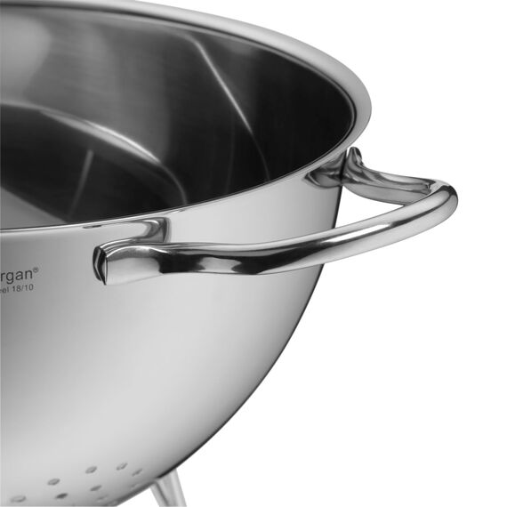 WMF Gourmet Sieb Edelstahl 24 cm, Seiher mit Standfüßen, Nudelsieb, Küchensieb, Cromargan Edelstahl, spülmaschinengeeignet