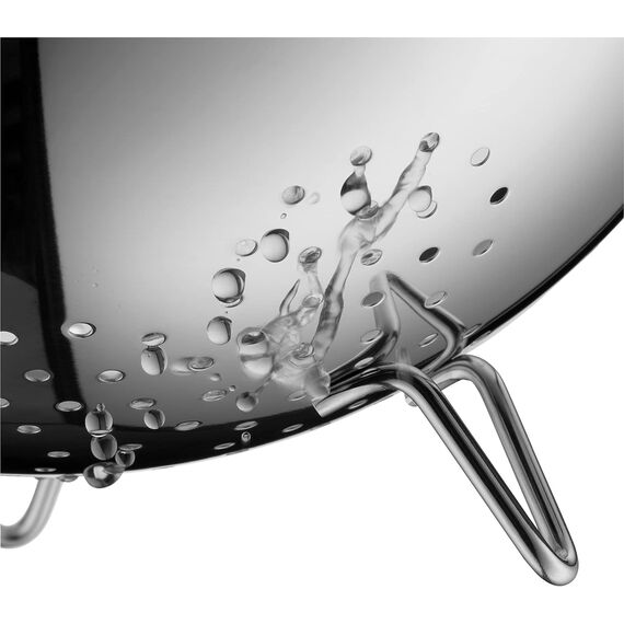 WMF Gourmet Sieb Edelstahl 24 cm, Seiher mit Standfüßen, Nudelsieb, Küchensieb, Cromargan Edelstahl, spülmaschinengeeignet