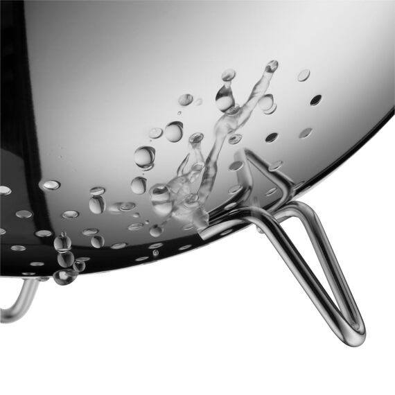 WMF Gourmet Sieb Edelstahl 24 cm, Seiher mit Standfüßen, Nudelsieb, Küchensieb, Cromargan Edelstahl, spülmaschinengeeignet