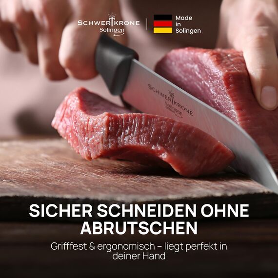 Schwertkrone® Santoku Messer [MADE IN SOLINGEN - GERMANY] - Filetiermesser Fisch - Santokumesser Fischmesser Fleischmesser extrem Scharf - Kochmesser Küchenmesser scharf - Chef Knife (Klinge: 17cm)
