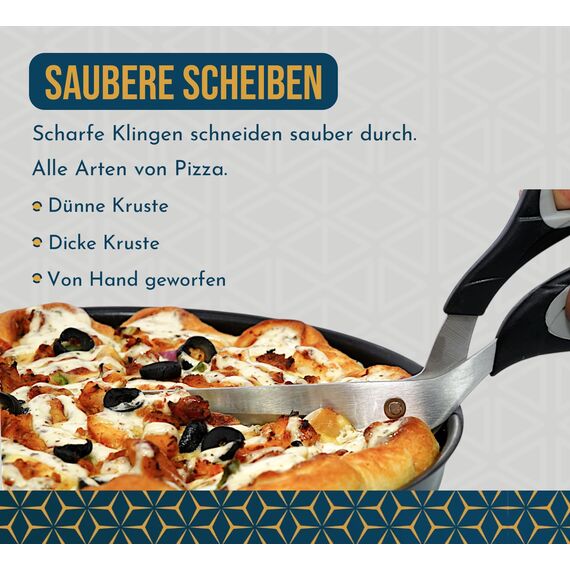 RAAFI Grey Scharf Pizzaschere zum Schneiden von Pizza wie ein Profi. Pizzaschere Spülmaschinenfe (Grey)