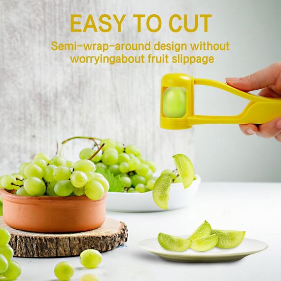 WhiteRhino Traubenschneider Obstschneider für Kleinkinder Baby, Weintrauben Schneider,Trauben Kirschtomaten Erdbeerschneider Viertelschneider Werkzeug Für Gemüse Obstsalat Kuchendekoration