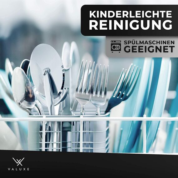 VALUXE® Pizzaschneider aus Edelstahl - Pizzaroller scharf & spülmaschinenfest - Professioneller Pizza-Cutter Roller inkl. Klingenschutz - Pizzamesser Rad