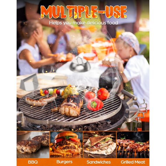 Warmodern Burgerpresse Set 3-TLG aus Edelstahl inkl.5,5 Zoll Round Smash Burger Press, Burgerglocke, Wender, Professionelles Edelstahl Burgerpresse Grillzubehör für Leckere Hamburger, Pattie