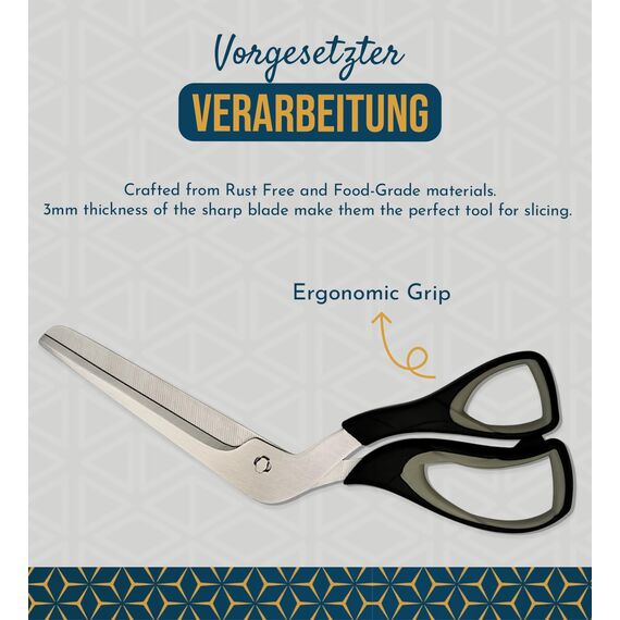 RAAFI Grey Scharf Pizzaschere zum Schneiden von Pizza wie ein Profi. Pizzaschere Spülmaschinenfe (Grey)