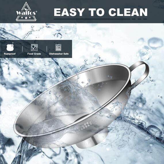 Walfos Gourmet Marmeladentrichter, Trichter große Öffnung 4.4 cm und 3,8 cm（2-teiliges Set）- Einfülltrichter Edelstahl,Einfüllhilfe für Gläser