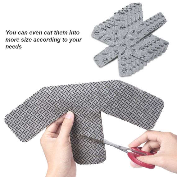 flintronic Pfannenschutz, 8PCS Pfannenschoner Topfschutz, Hitzebeständigerung, Stapelschutz, Topfschoner Anpassbare Größe, Anti-Rutsch Stapelschutz für Pfannen, Töpfe und Schüsseln, Küchenutensilien