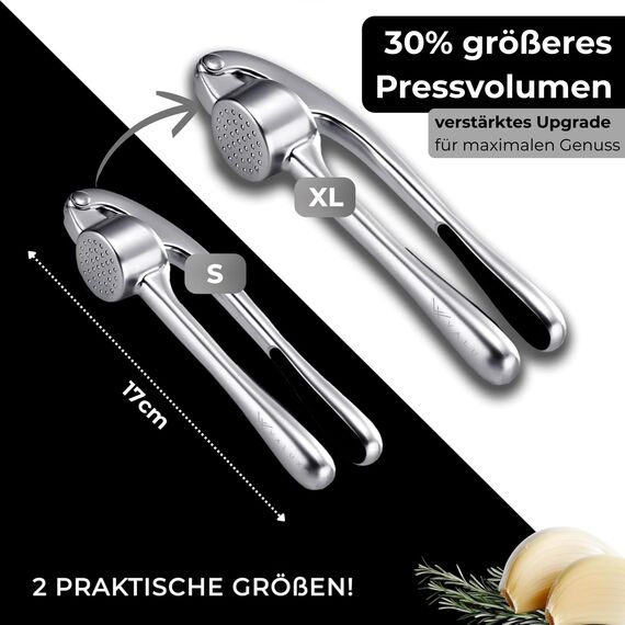 VALUXE® Knoblauchpresse groß spülmaschinenfest mit kraftvoller Hebelwirkung - Praktische Knoblauch-Presse - Profi Garlic Press Crusher, Handpresse hochwertig & robust