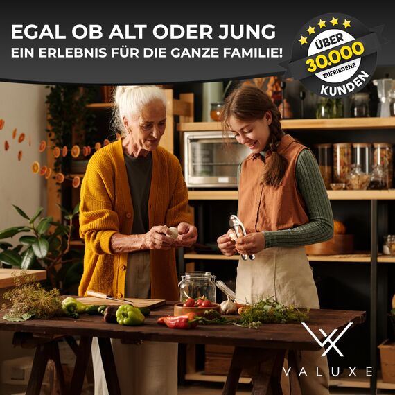 VALUXE® Knoblauchpresse spülmaschinenfest mit kraftvoller Hebelwirkung - Praktische Knoblauch-Presse - Profi Garlic Press Crusher, Handpresse hochwertig & robust