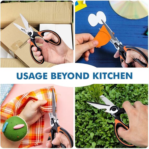 Magnificent Küchen-scheren, Schwerlast-küchenscheren mit Sicherheitsabdeckung und extra Geschenk, Soft-Griff und multifunktionale Scheren, Fleisch- und Geflügelschneiden, Kräuterschneiden