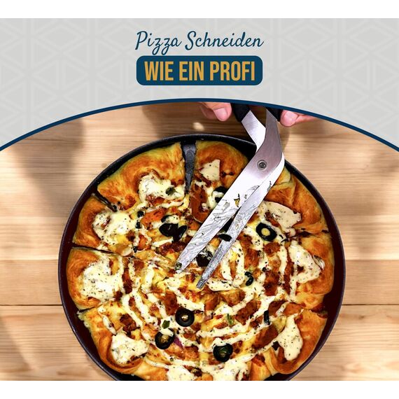 RAAFI Grey Scharf Pizzaschere zum Schneiden von Pizza wie ein Profi. Pizzaschere Spülmaschinenfe (Grey)