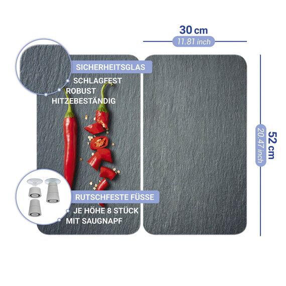 Herdabdeckplatten Universal Cayenne 2er Set