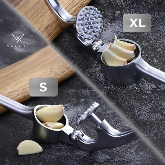 VALUXE® Knoblauchpresse groß spülmaschinenfest mit kraftvoller Hebelwirkung - Praktische Knoblauch-Presse - Profi Garlic Press Crusher, Handpresse hochwertig & robust