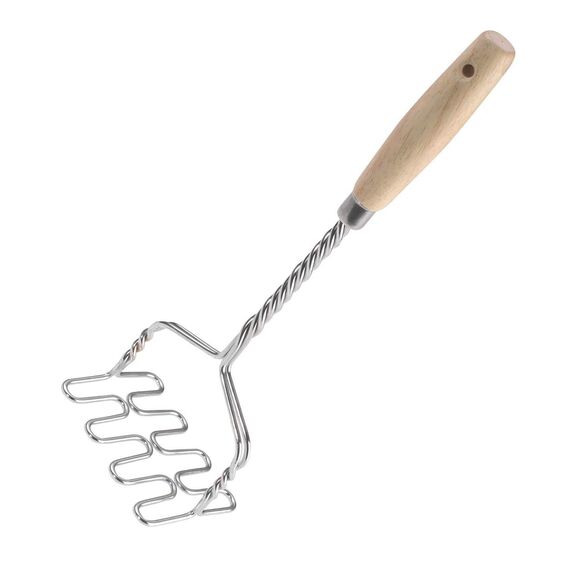 Westmark Kartoffelstampfer, Länge: 34 cm, Rostfreier Edelstahl/Holz, Silber/Hellbraun, 61272270